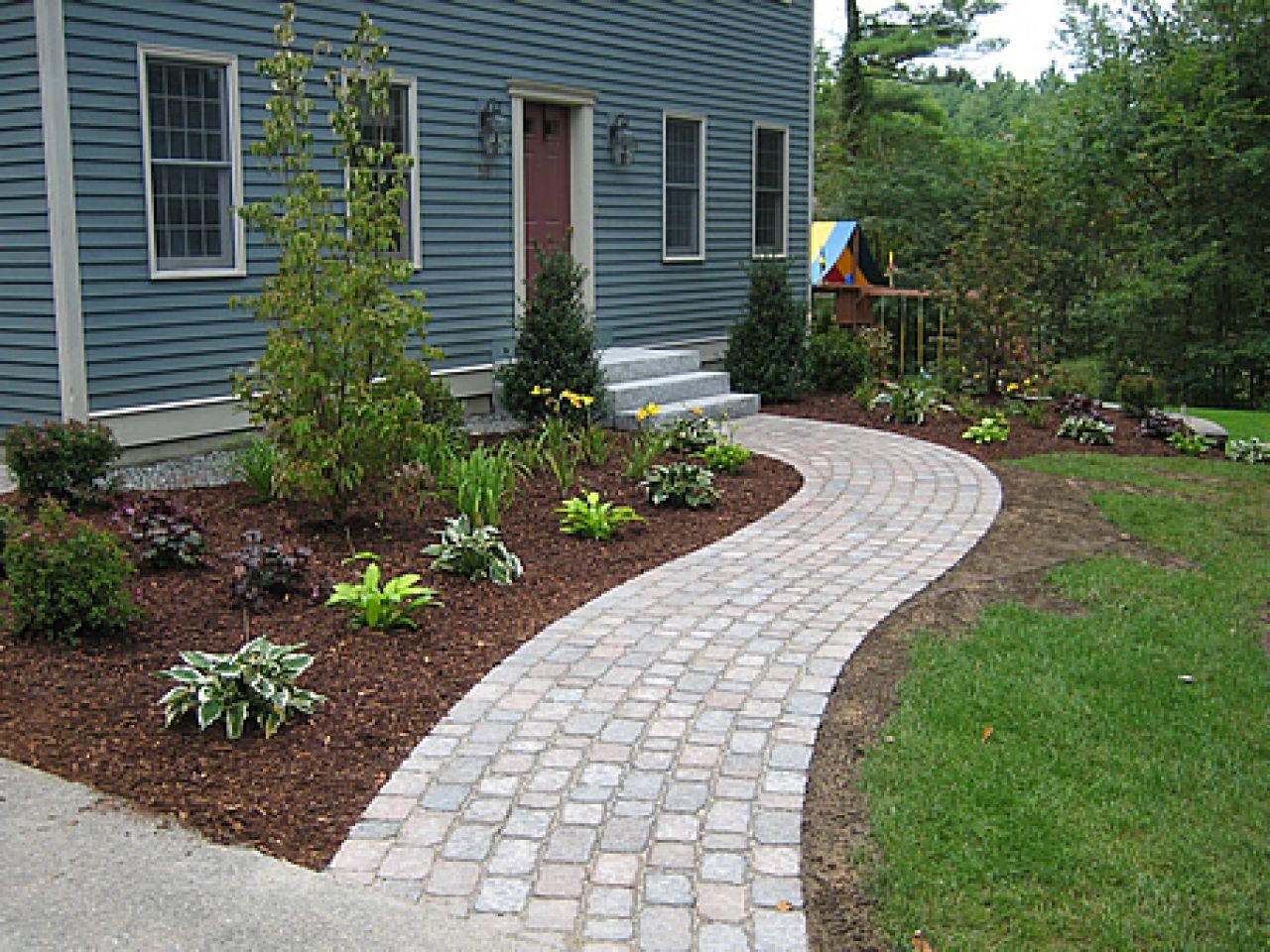 Walkway pavers walkways patio steinterrassen paver sidewalk driveway concrete pathway slate gehweg modern patios bloc techo