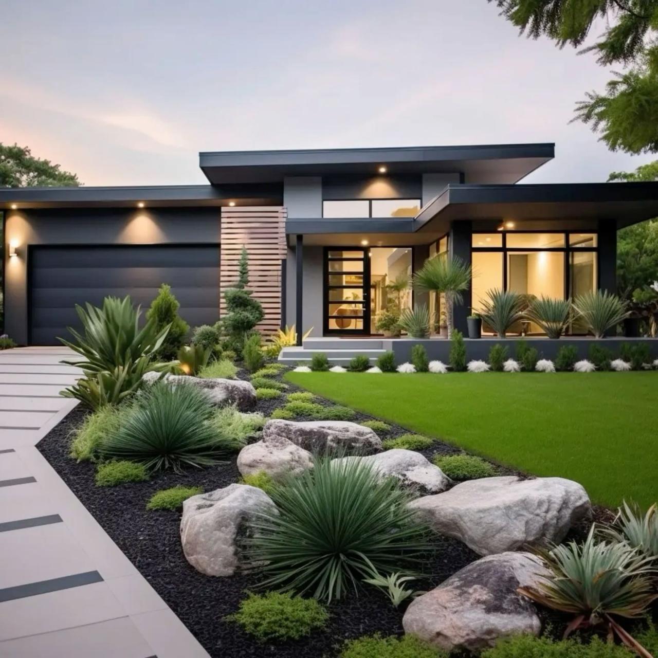 Modern front walkway