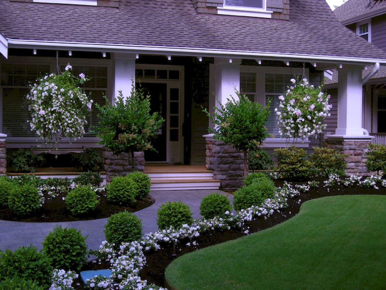 Front walkway landscaping