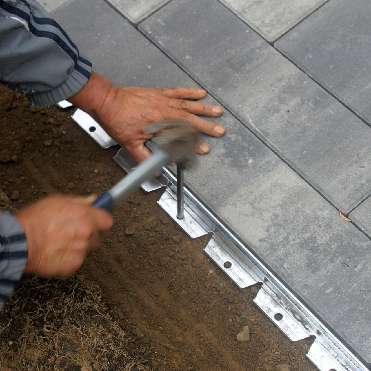 Sidewalk paver installation
