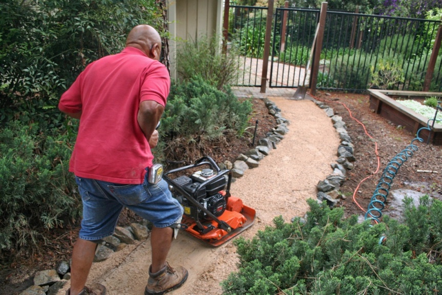 Decomposed granite walkway installation