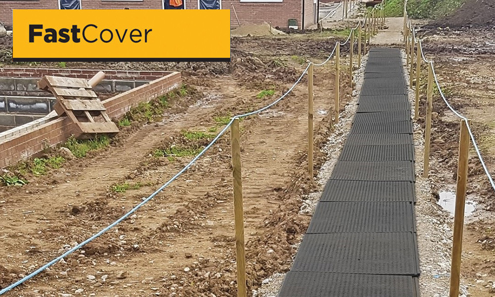 Temporary construction covered walkways