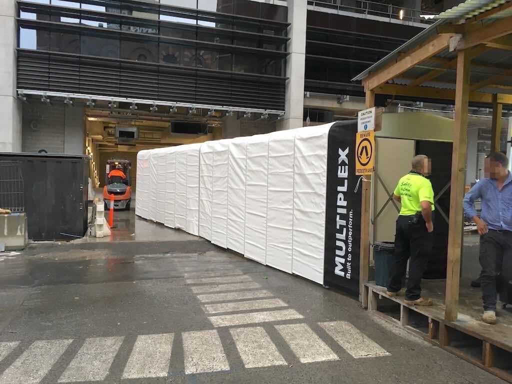 Temporary construction covered walkways