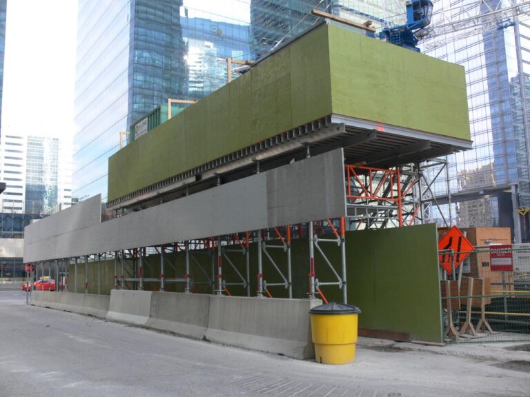 Temporary construction covered walkways