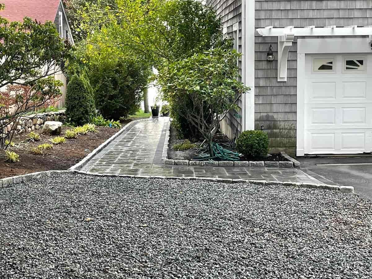 Concrete walkway brushed pathway ontario patio driveways stamped floors