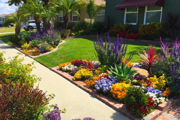 Front walkway landscaping