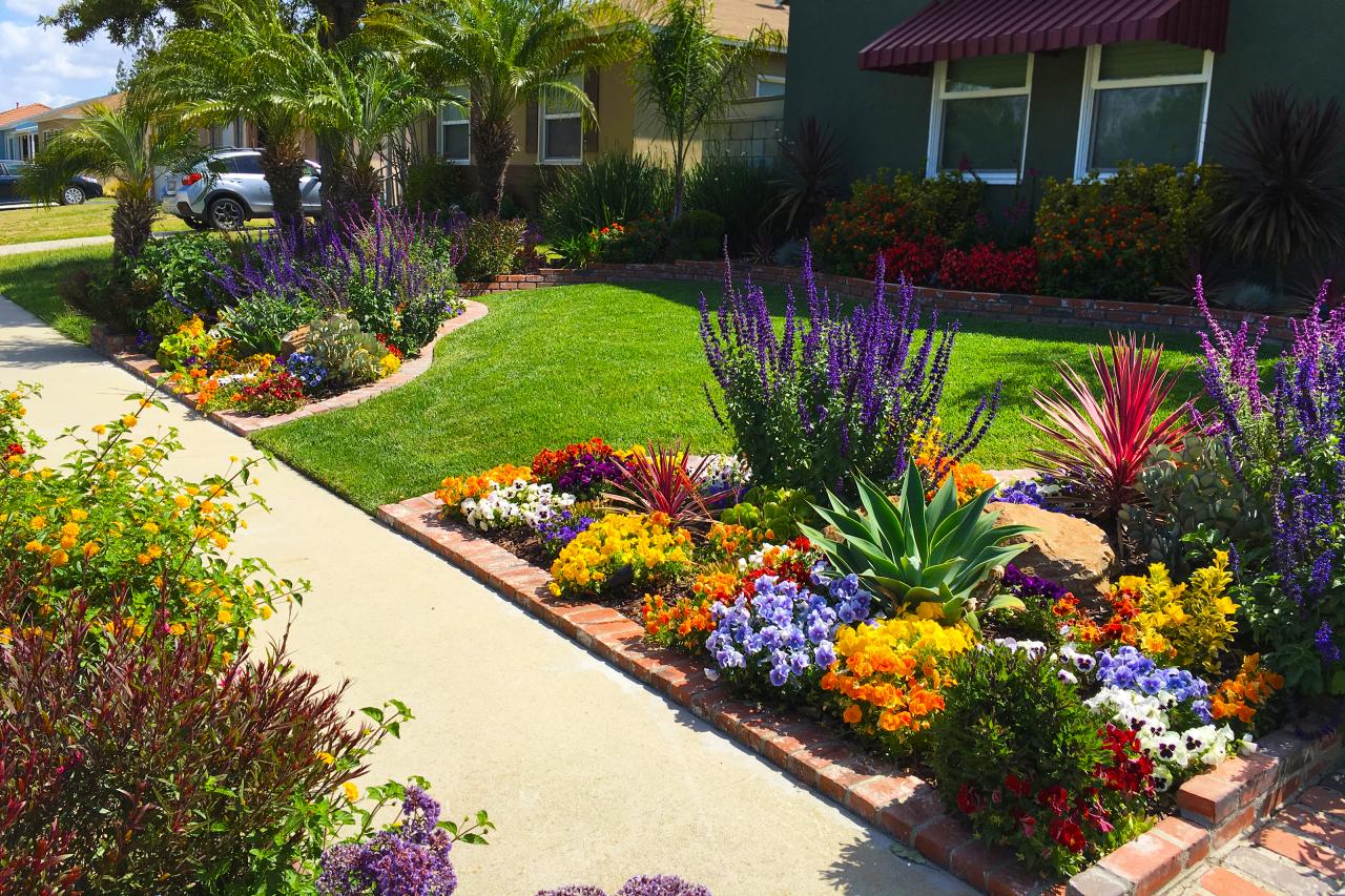 Front walkway landscaping