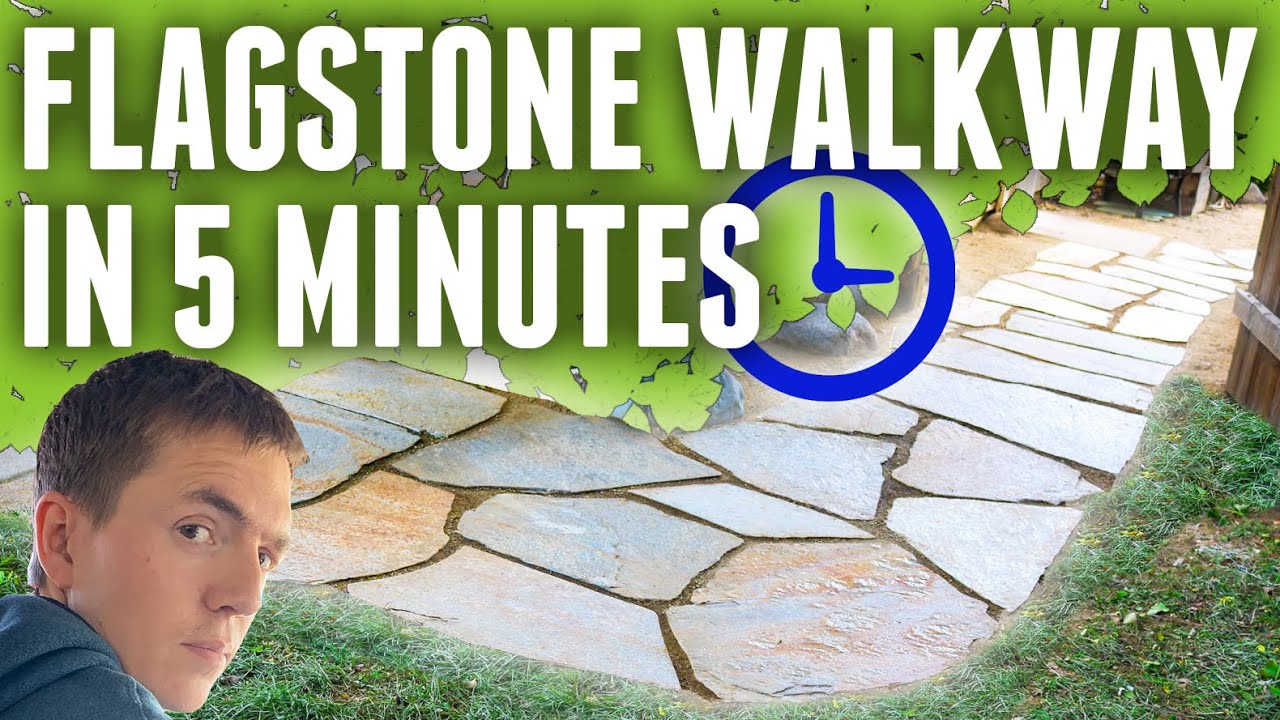Flagstone path installation