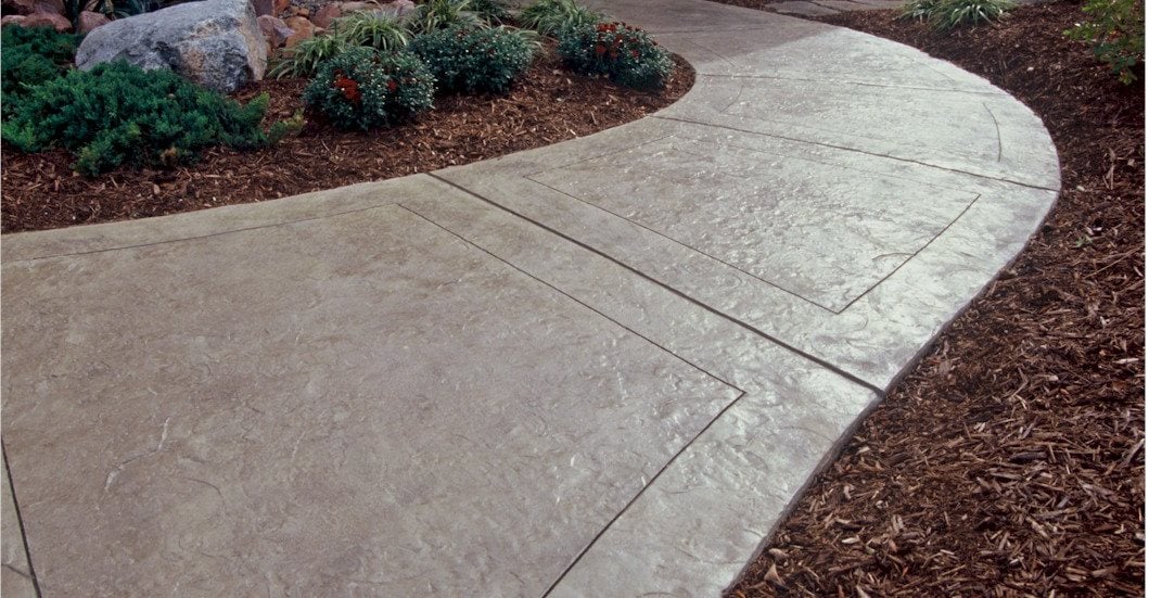 Concrete steps walkway stamped ideas design garden front porch yard patios patio decorative designs paths curved slate gardens stairs step